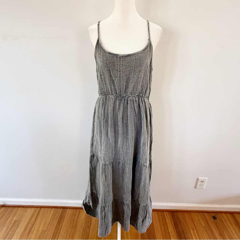 NWT Kiwi+Punch Women Gauzy Tiered Maxi Dress Medium Boho Indie Coastal Crunchy